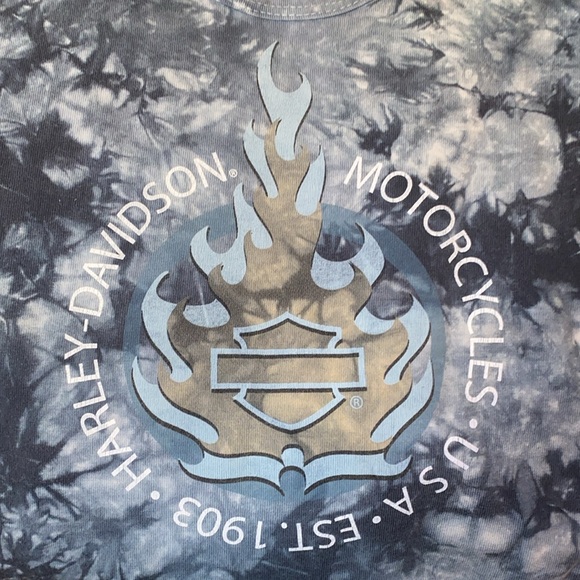 Y2K Harley Davidson Tie Dye Tank Top Shirt M Spokane Washington Vintage - Picture 2 of 6